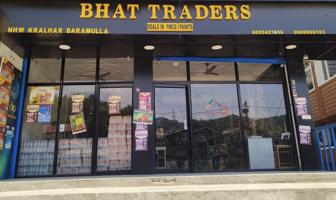 Bhat Traders store front in Kralhar, Baramulla